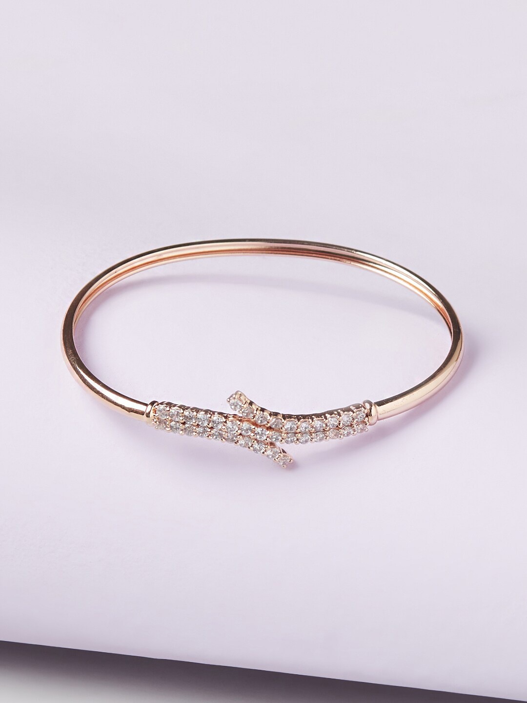 

Voylla Women Rose Gold Brass Rose Gold-Plated Cuff Bracelet