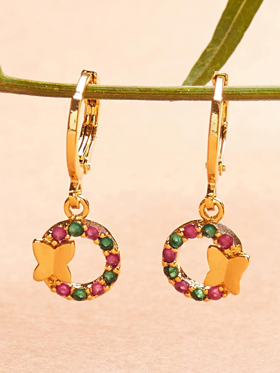 

Voylla Women Gold-Plated Contemporary Hoop Earrings