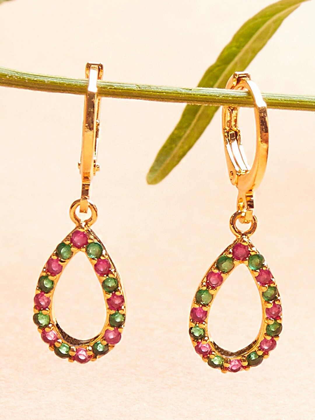 

Voylla Women Gold-Toned Contemporary Drop Earrings