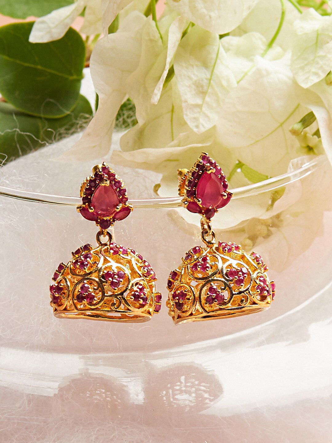 

Voylla Gold-Toned Contemporary Drop Earrings