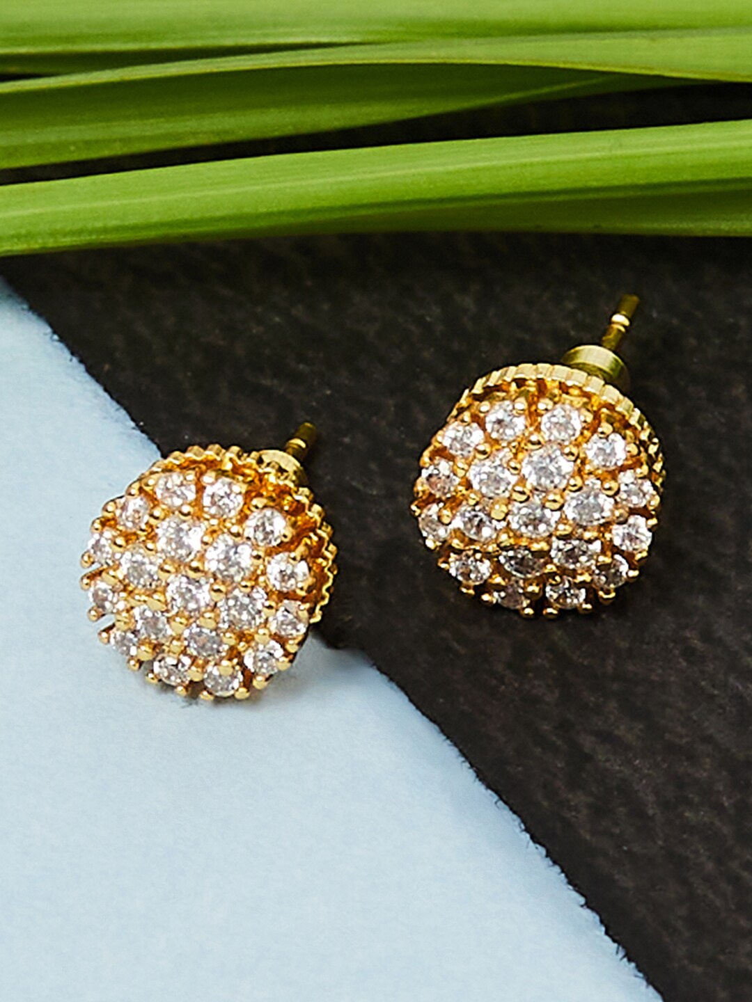 

Voylla Gold-Toned Contemporary Studs Earrings
