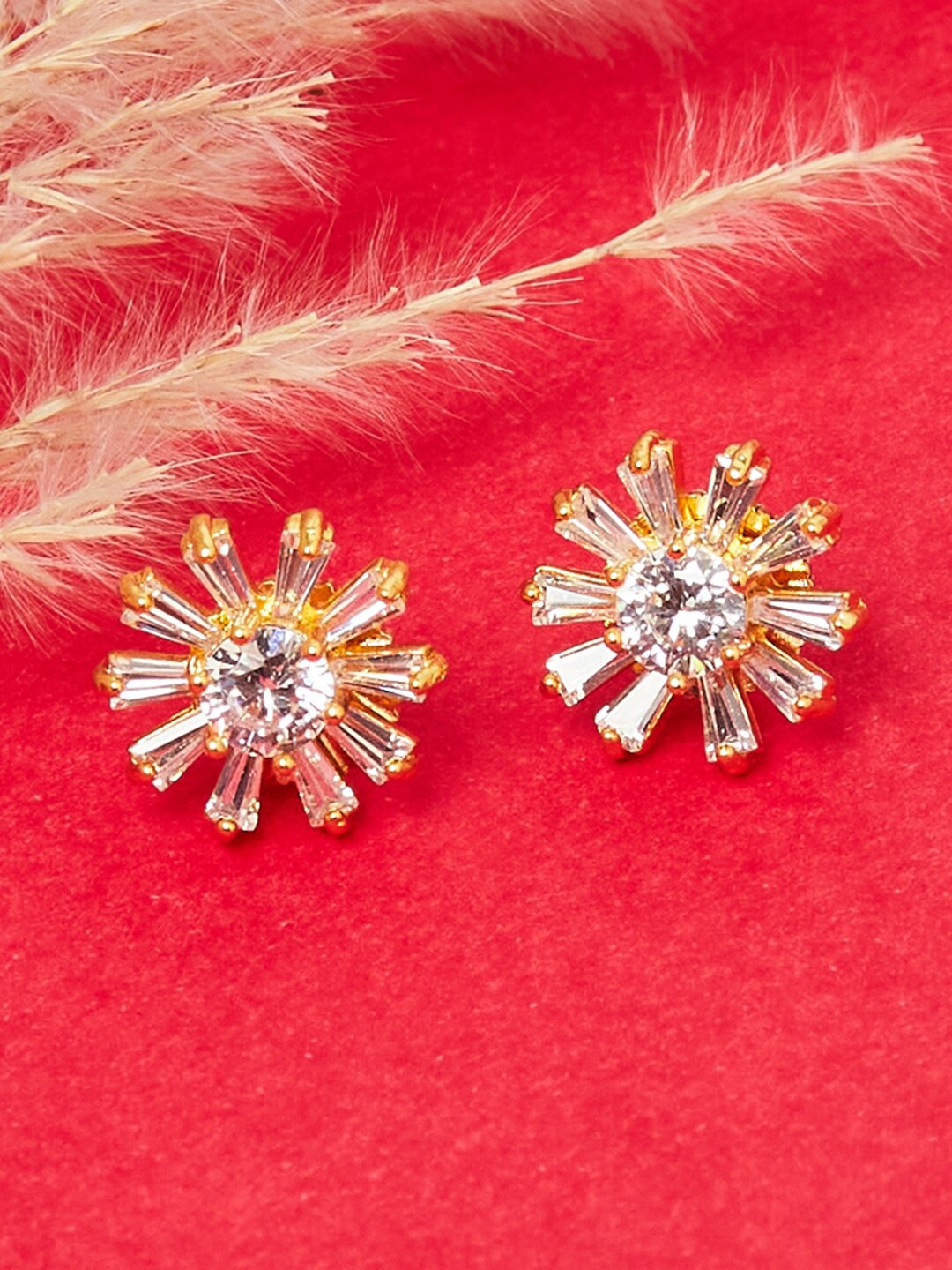 

Voylla Gold-Toned Contemporary Studs Earrings