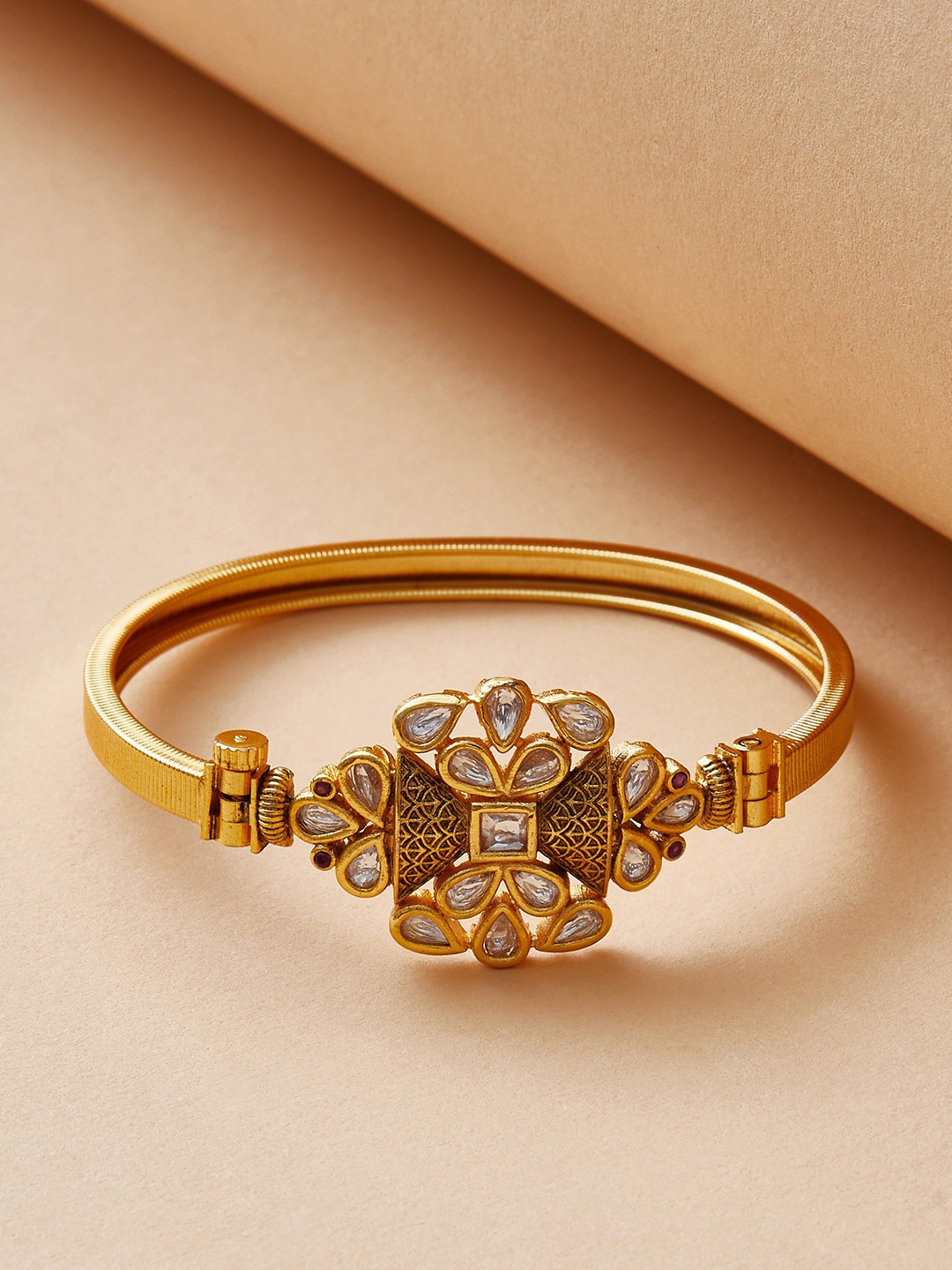 

Voylla Women Kundan Adorned Gold Bracelet