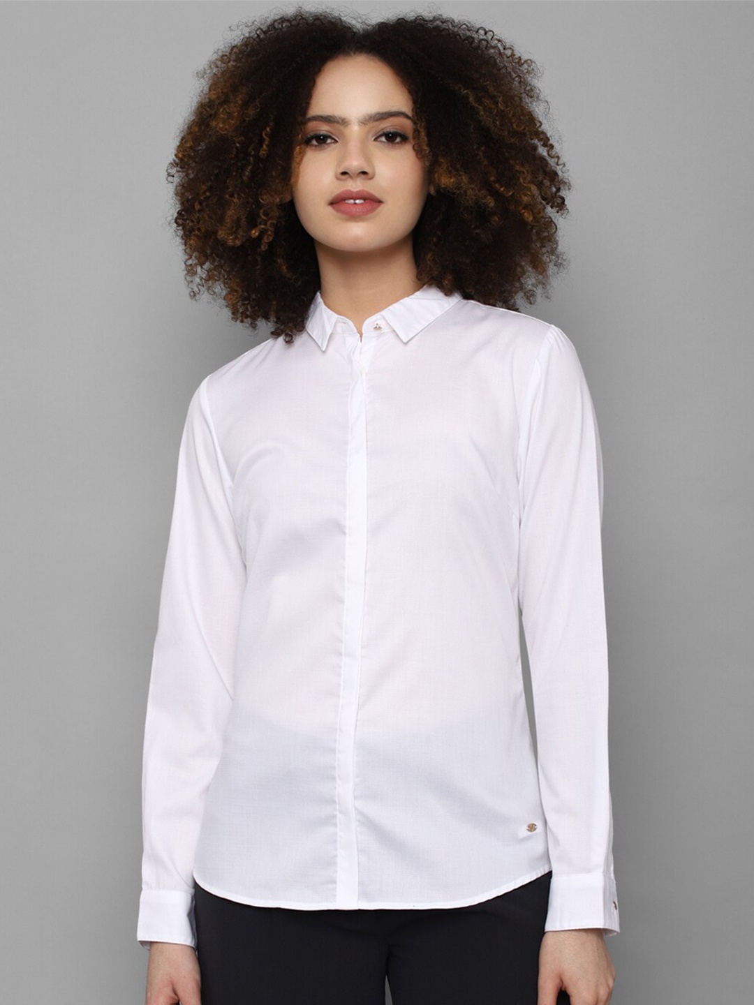 

Allen Solly Woman White Solid Casual Shirt