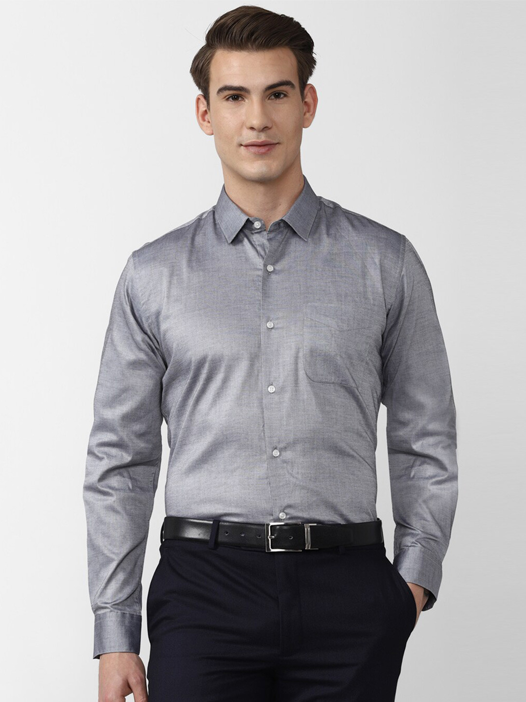 

Peter England Men Grey Formal Shirt