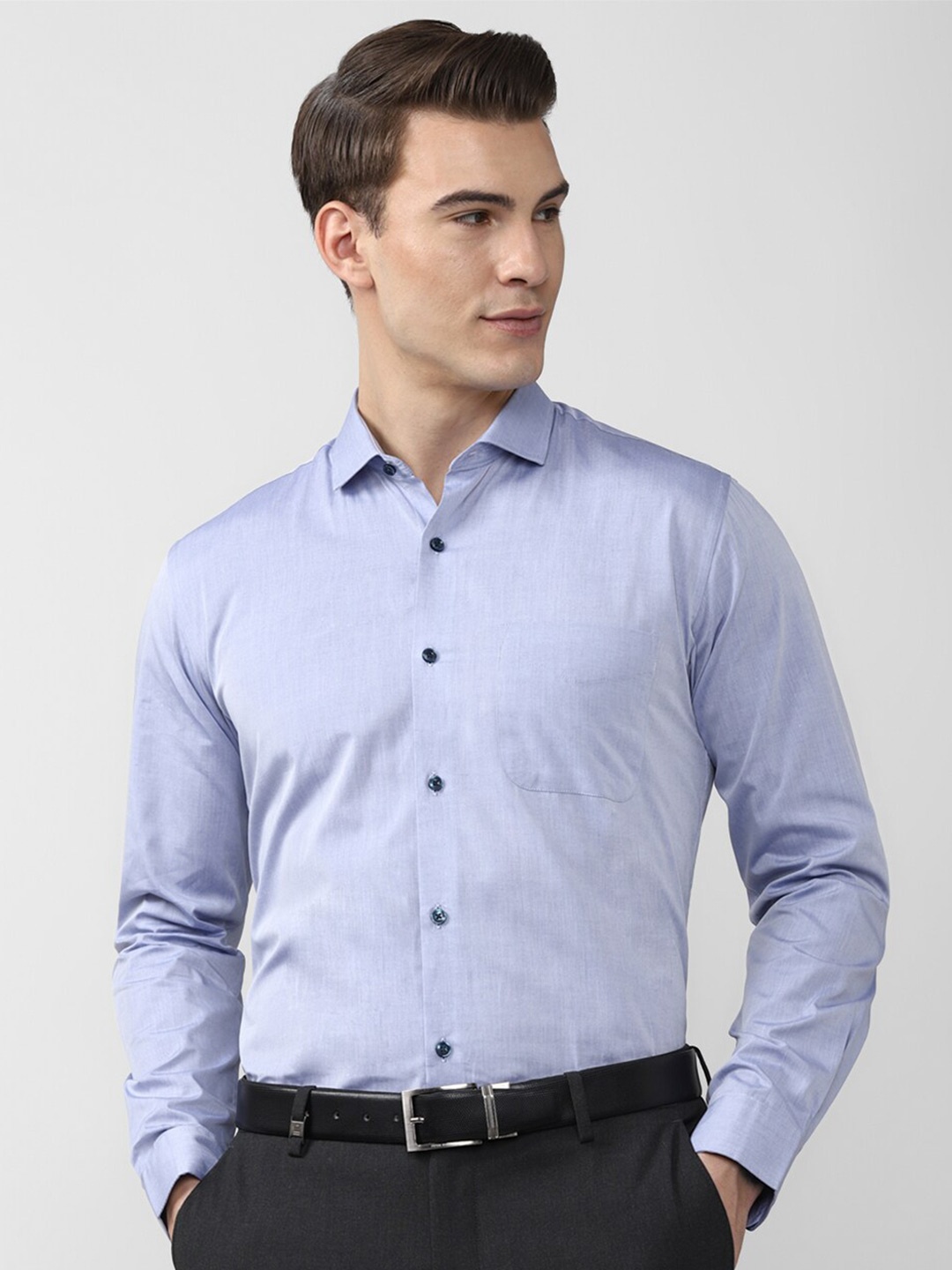 

Peter England Men Blue Casual Shirt