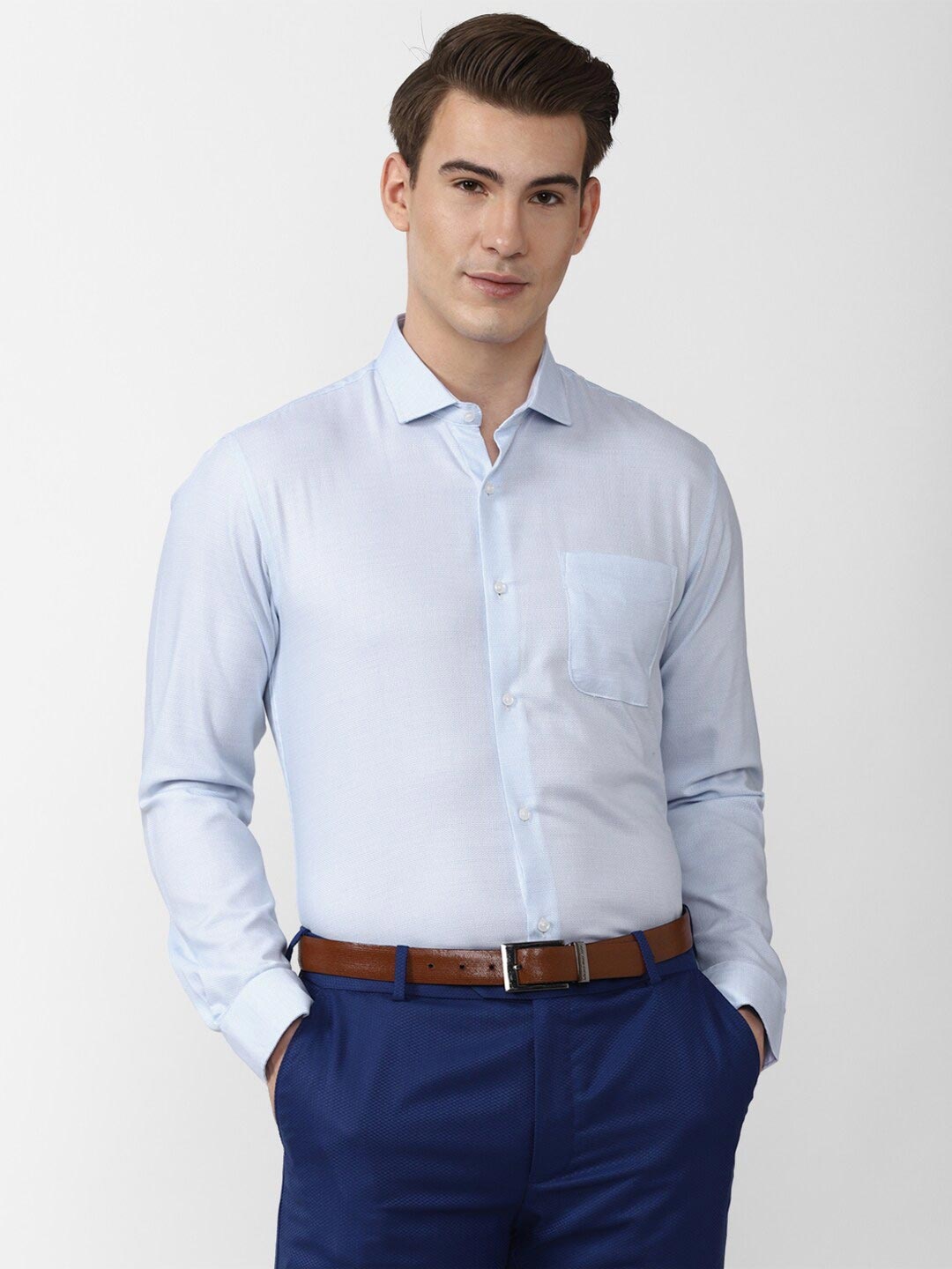 

Peter England Men Blue Formal Shirt