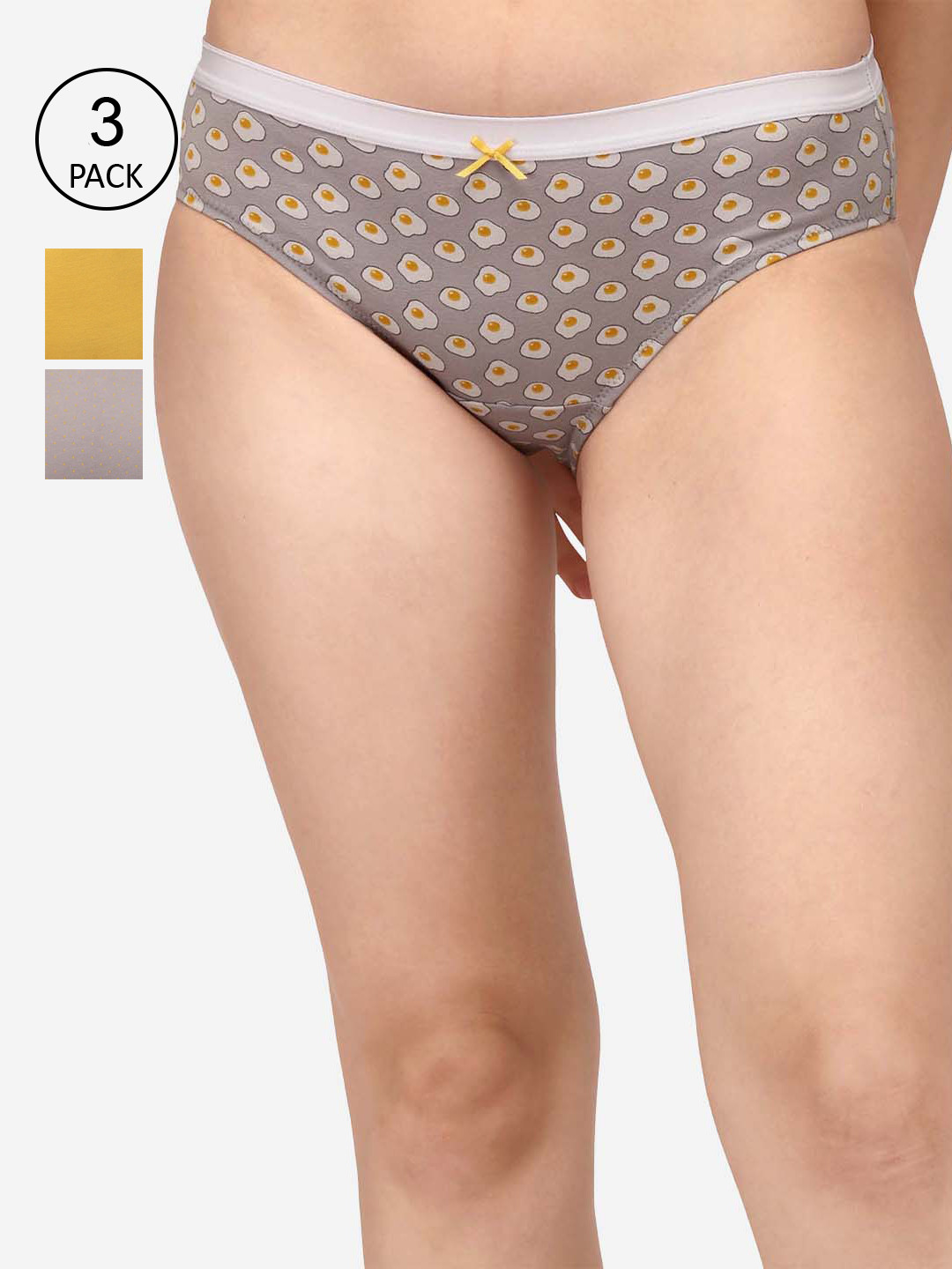 

Soie Women Pack of 3 High Rise Full Coverage Cotton Hipster Briefs 3FCB-17PACK 13-PACK 13, Beige