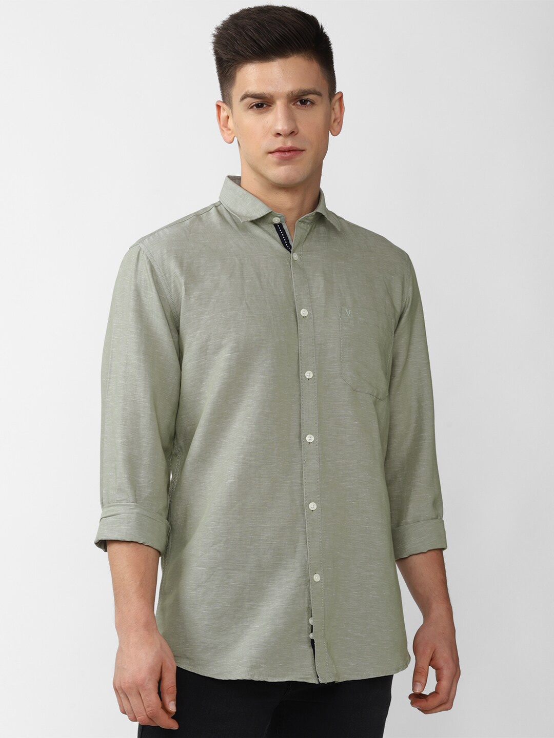 

Van Heusen Sport Men Olive Green Slim Fit Casual Shirt