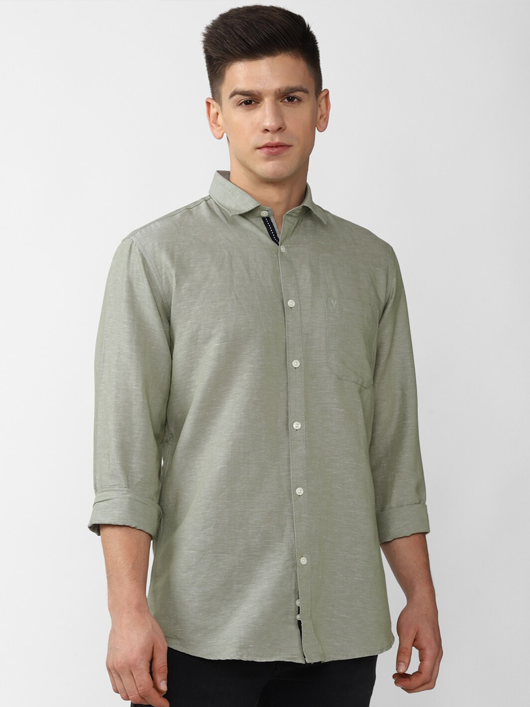 Van Heusen Sport Men Olive Green Slim Fit Casual Shirt