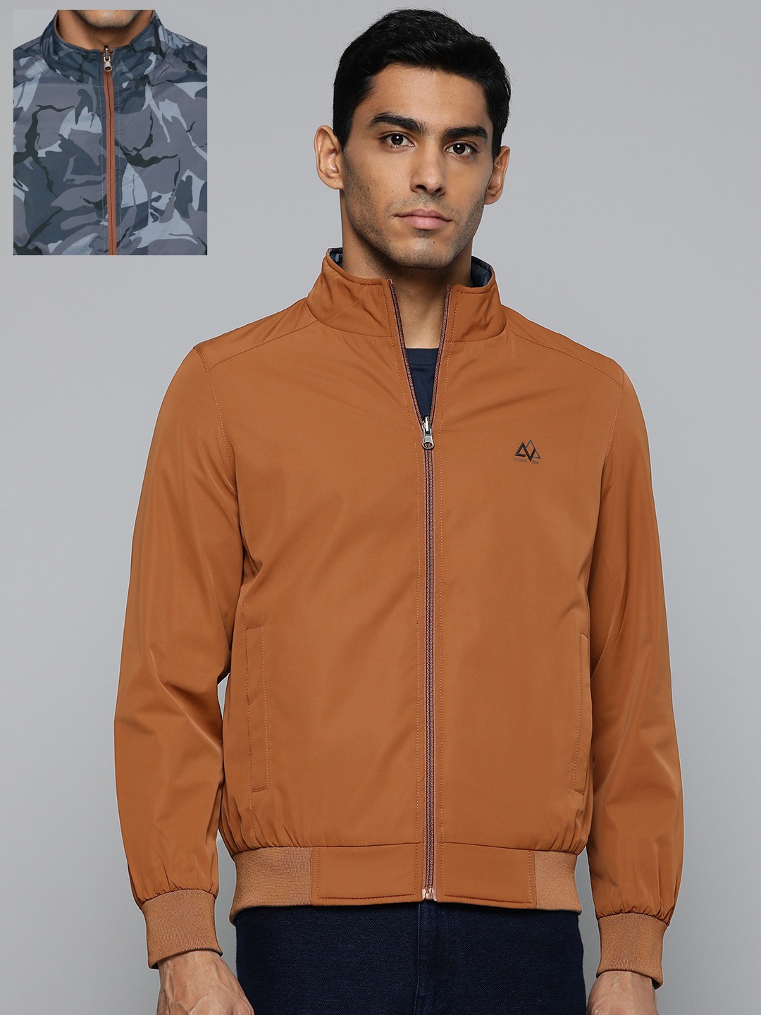 

Fort Collins Men Brown & Grey Reversible Padded Jacket