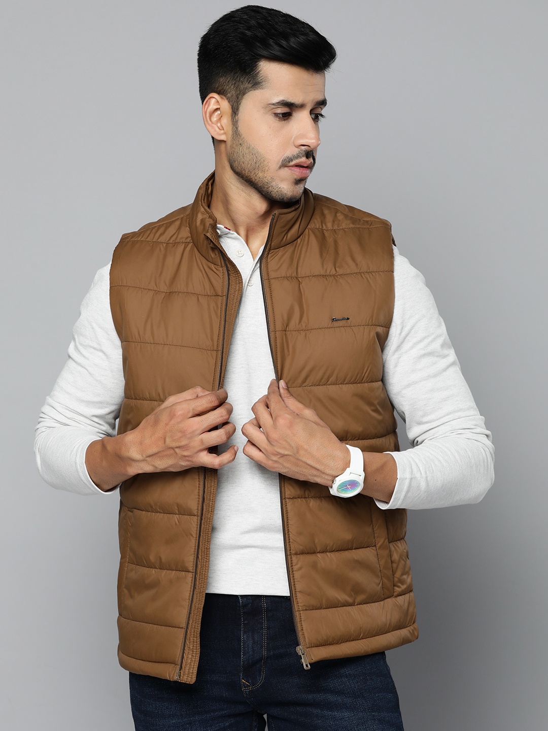 

Fort Collins Men Brown Solid Bomber Jacket