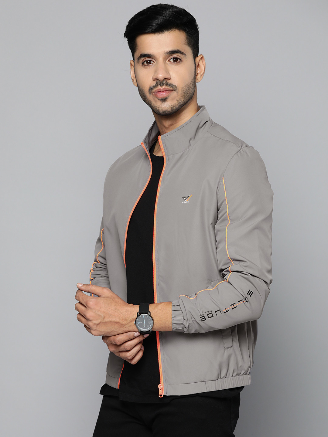 

Fort Collins Men Grey Solid Tailored Jacket