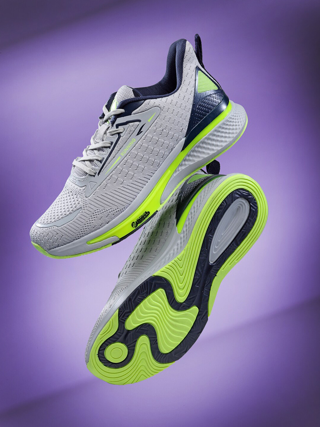 

ASIAN Men Grey Mesh Running Non-Marking Shoes