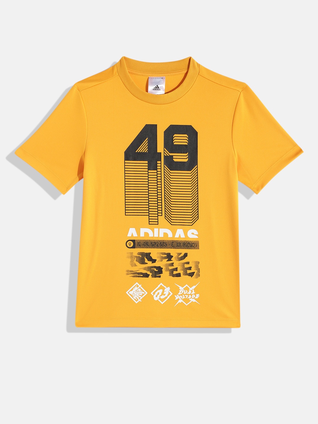 

ADIDAS Boys Yellow Printed T-shirt