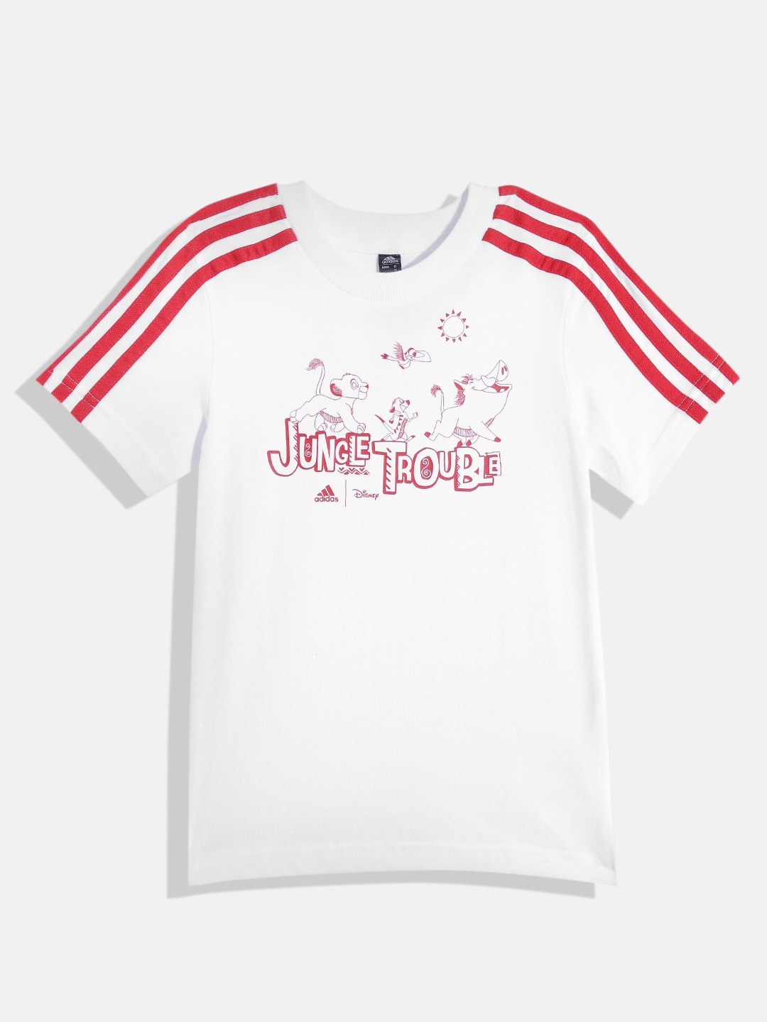 

ADIDAS Kids White & Red LK Disney Printed Cotton T-shirt
