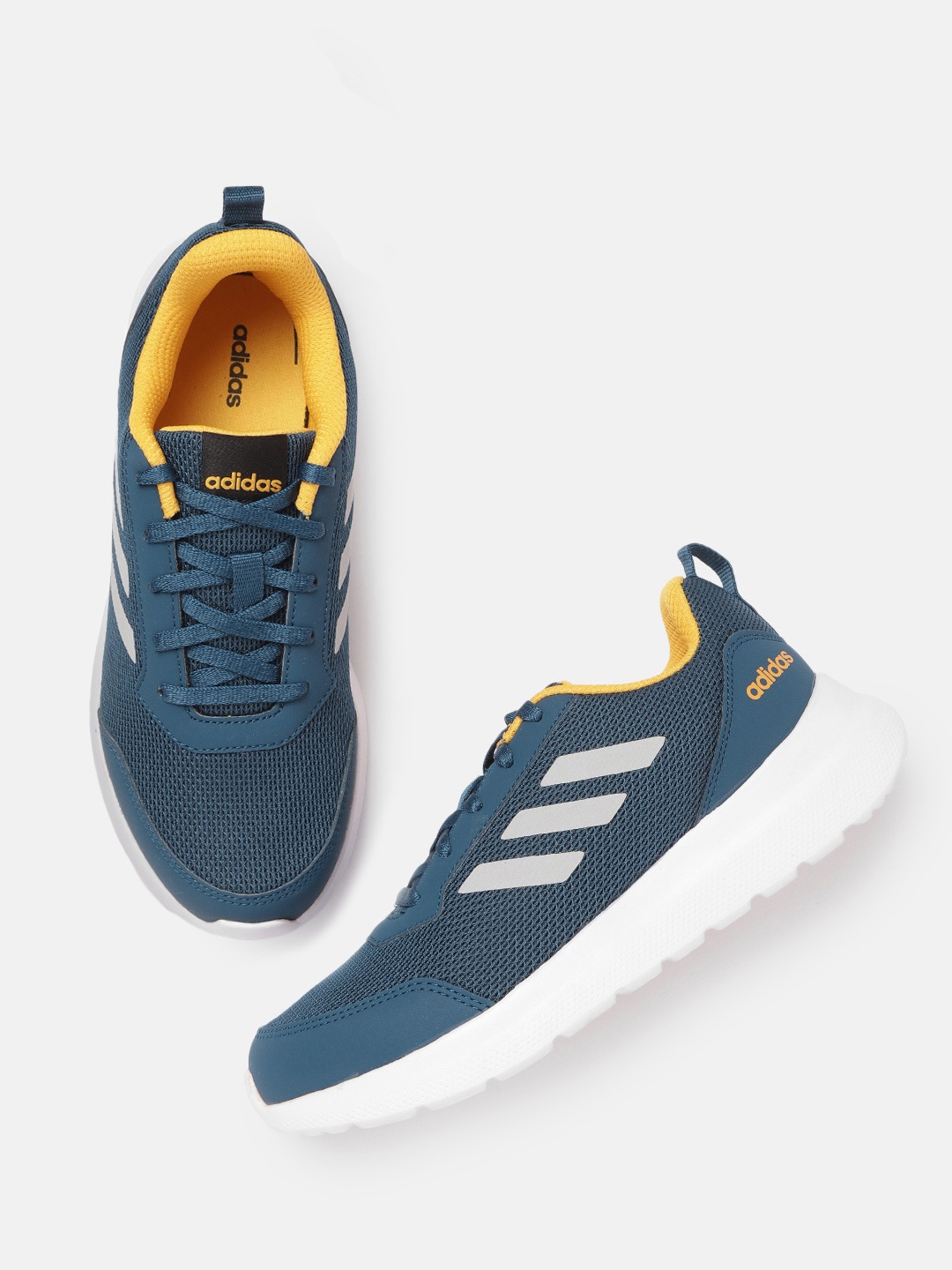 

ADIDAS Kids Black & White Woven Design Adi Ease 1.0 K Sneakers, Blue
