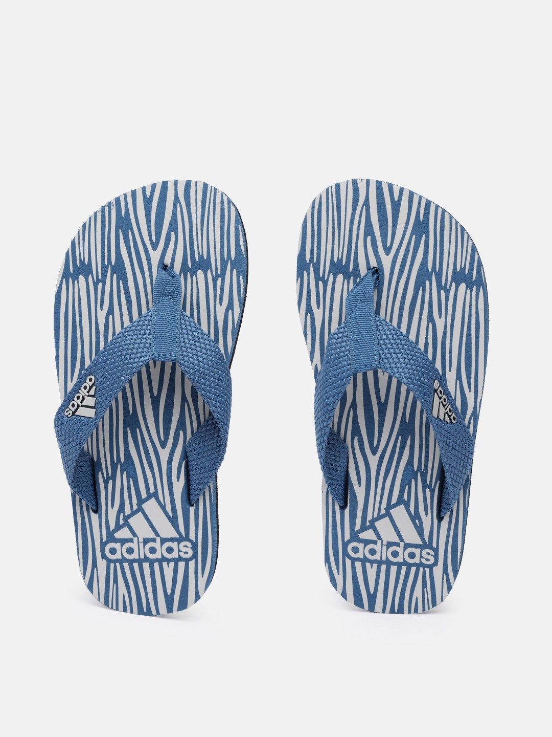 

ADIDAS Boys Blue & White Abstract Printed Thong Flip-Flops