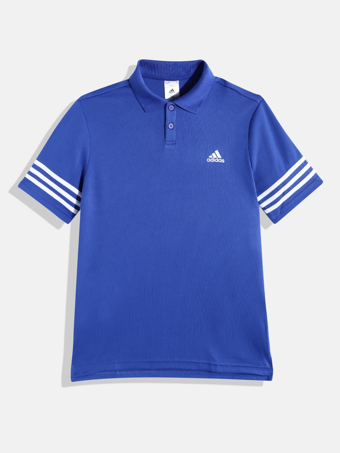 

ADIDAS Boys Blue & White Solid B BRND 3S Polo T-shirt