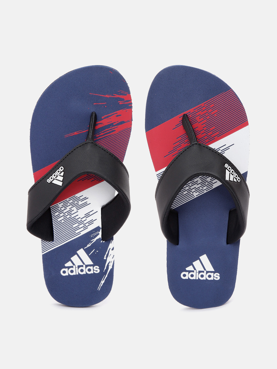 

ADIDAS Unisex Kids Black & White Colourblocked Thong Flip-Flops
