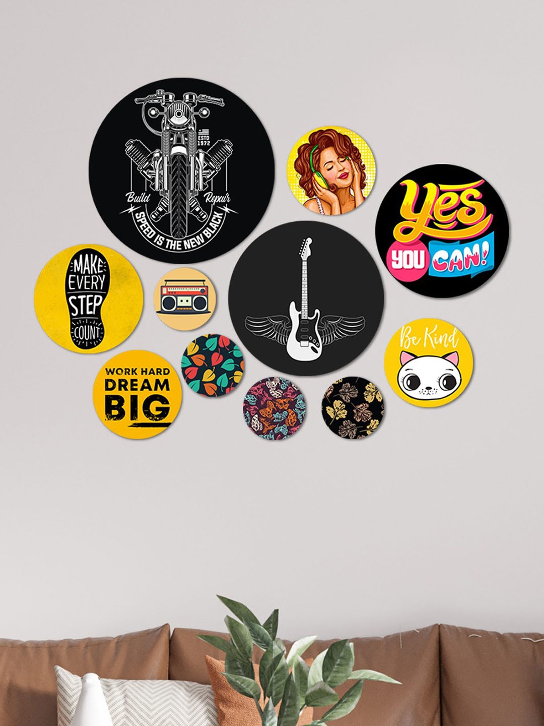 

ArtVibes Set Of 11 Black Wooden Wall Decor