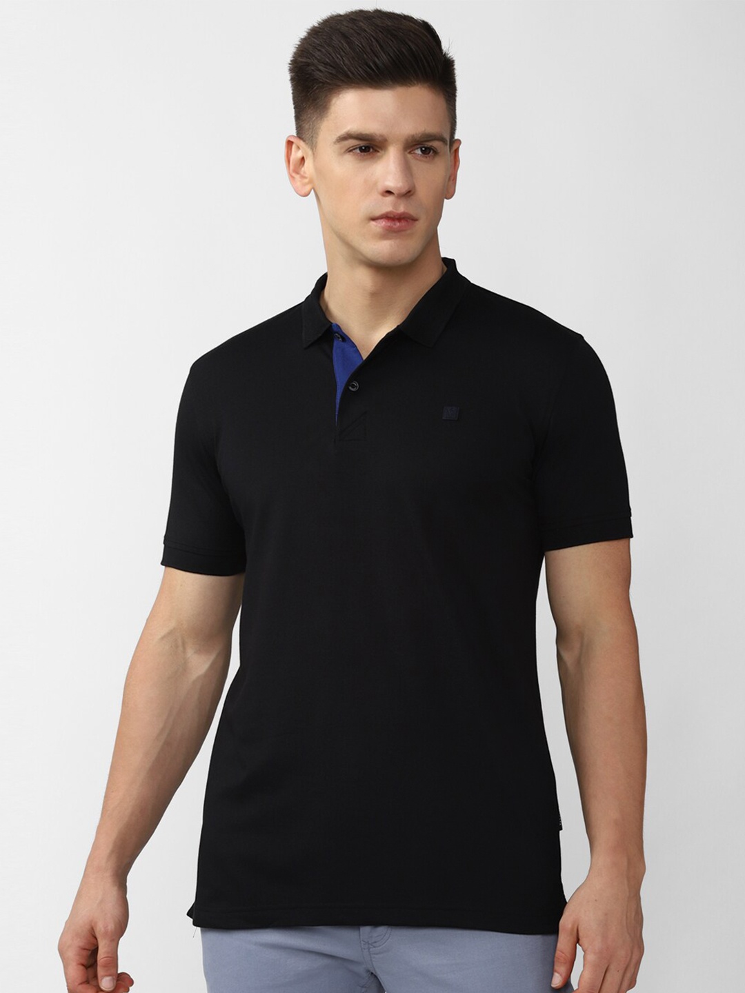 

Van Heusen Sport Men Black Polo Collar T-shirt