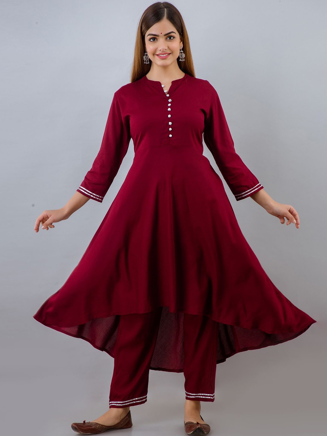 

Lovista Women Maroon Kurta with Trousers