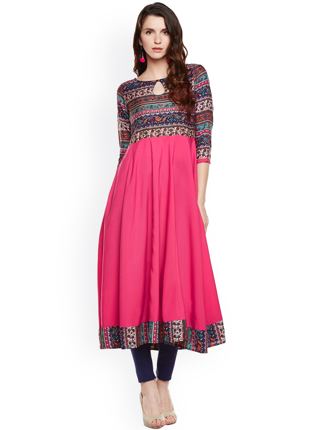 

Azira Women Pink Printed Anarkali Kurta