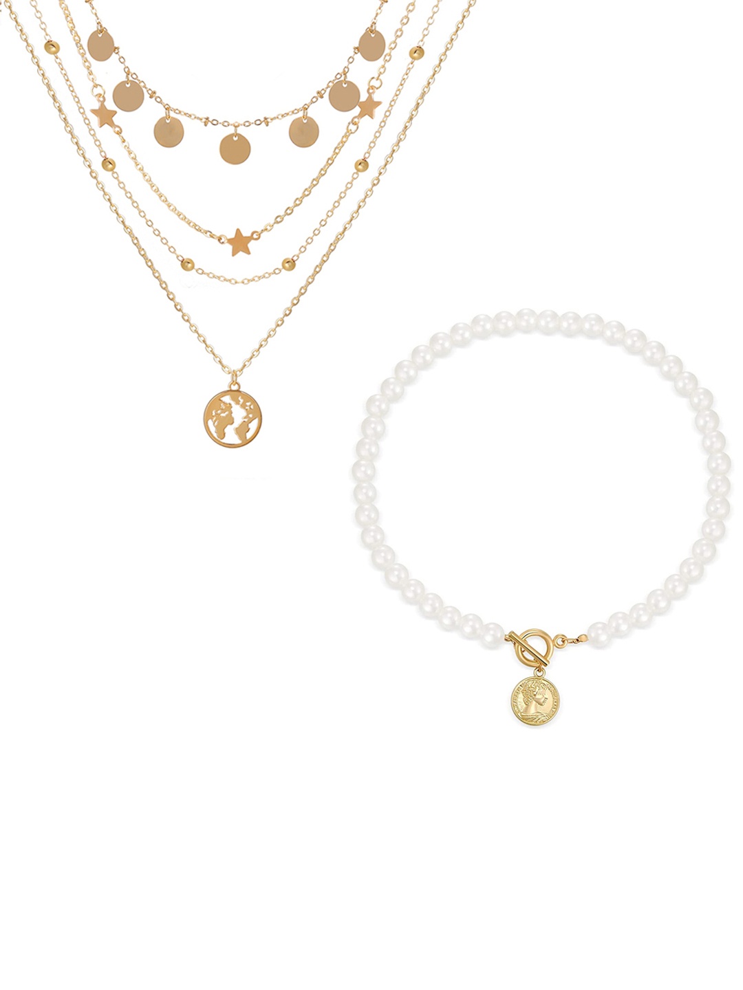 

Jewels Galaxy Set Of 2 Gold-Plated Necklace