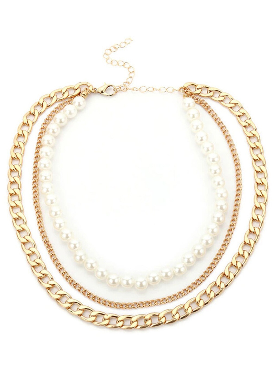 

Jewels Galaxy Gold-Toned & White Gold-Plated Layered Necklace