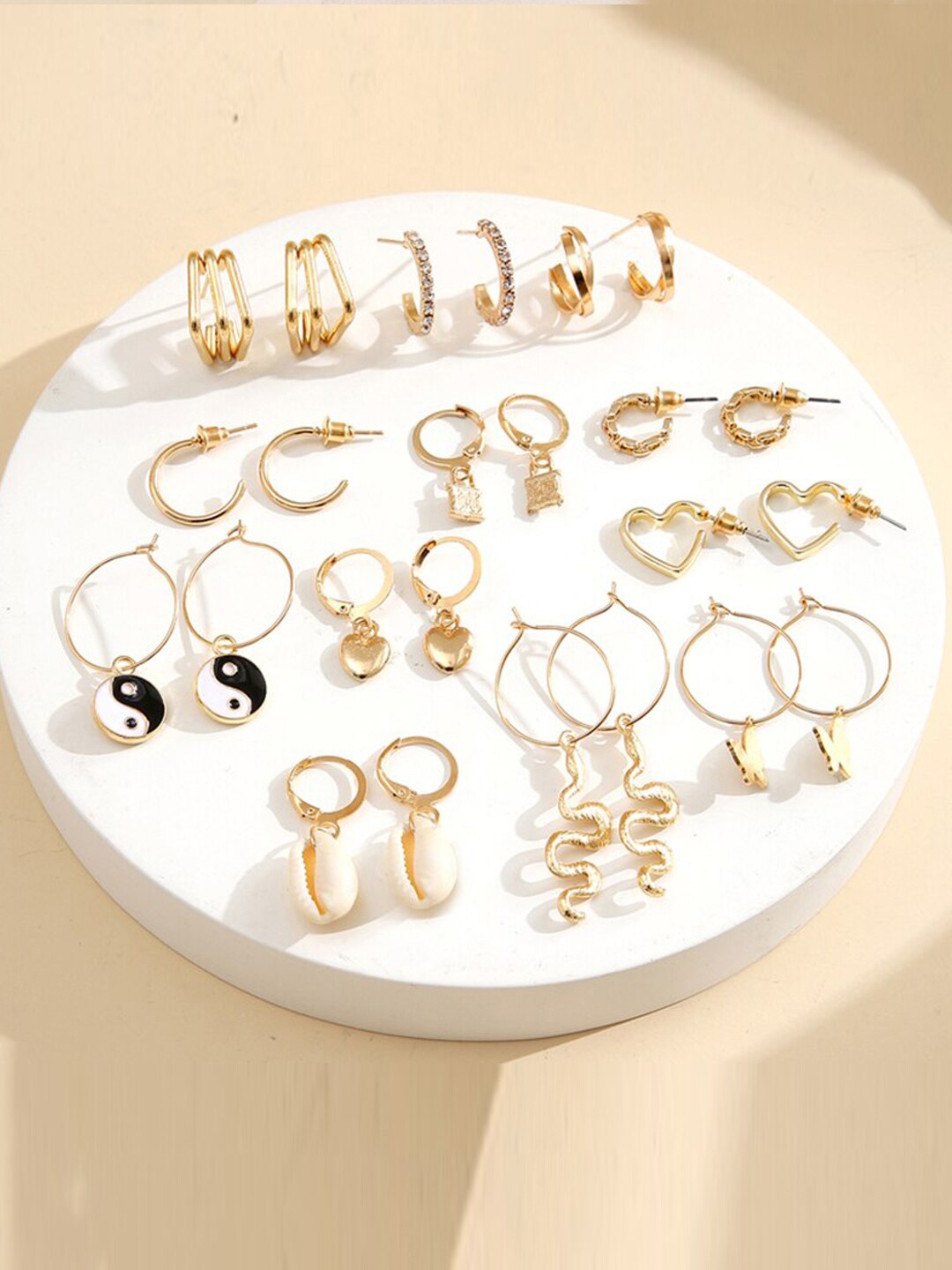 

Jewels Galaxy Gold-Toned Contemporary Studs Earrings