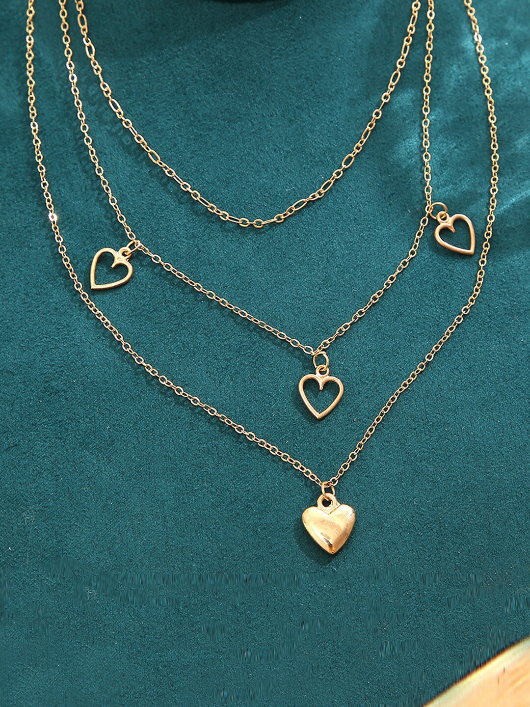 

Jewels Galaxy Women Gold-Plated Hearts inspired Layered Necklace