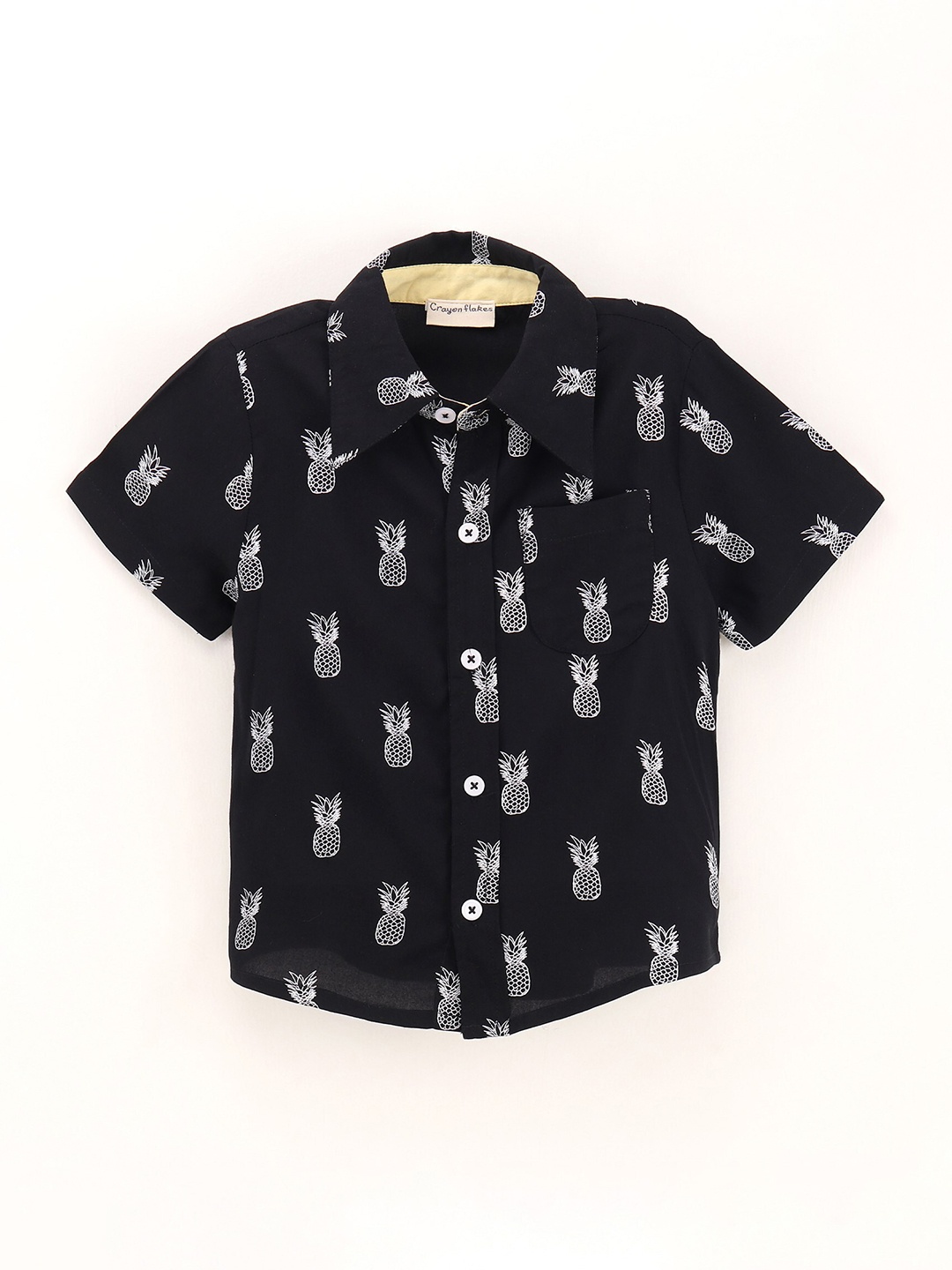 

CrayonFlakes Boys Black Printed Casual Shirt
