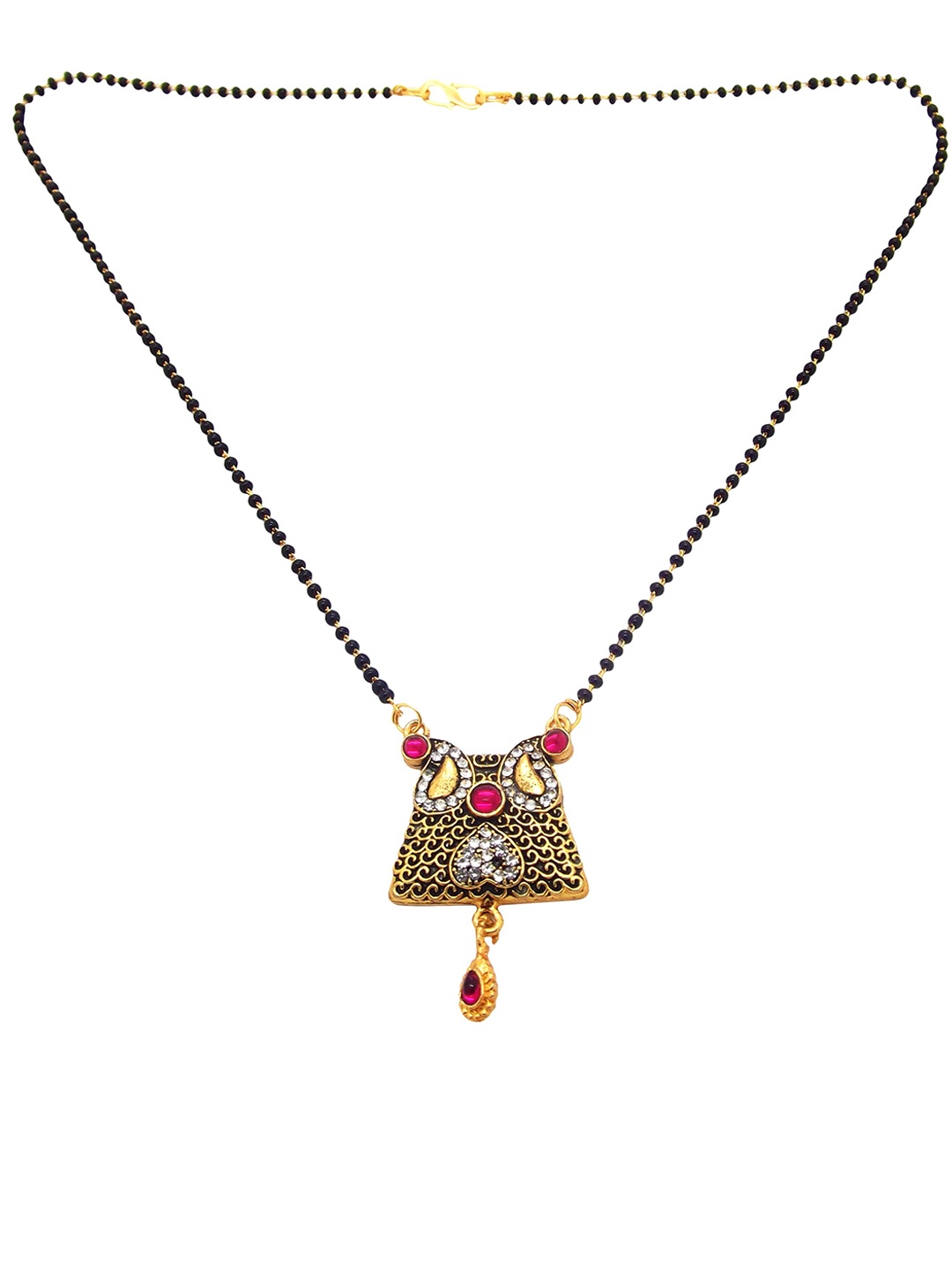 

FEMMIBELLA Gold-Plated Artificial Stone Studded Mangalsutra