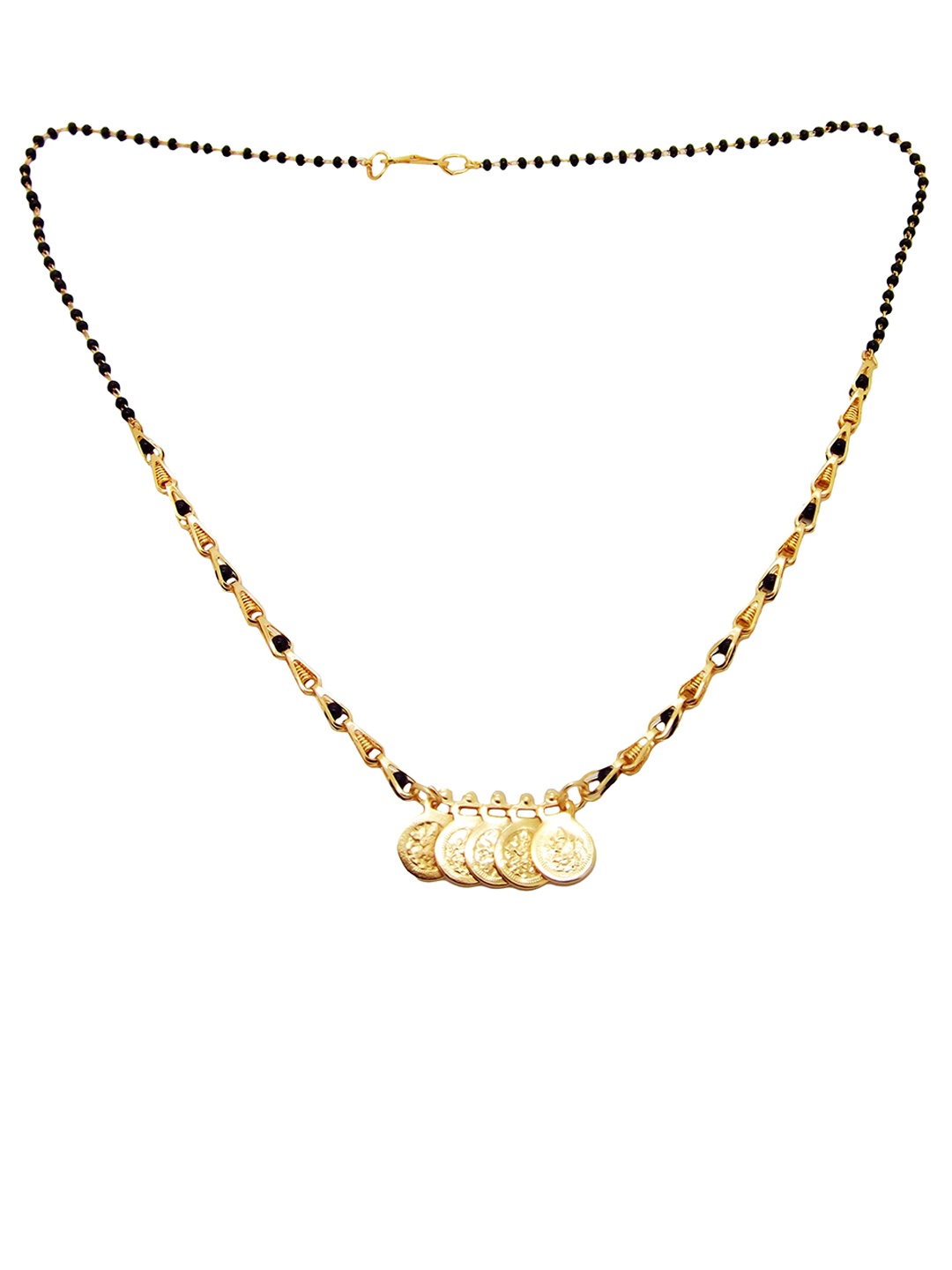 FEMMIBELLA Gold-Plated Beaded Mangalsutra