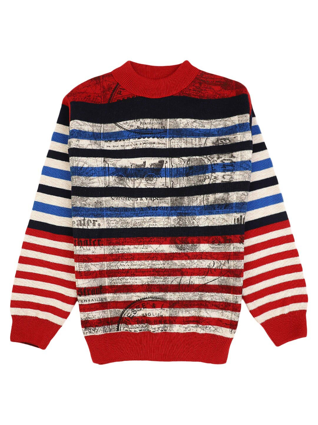 

V-Mart Boys Red Striped Sweatshirt