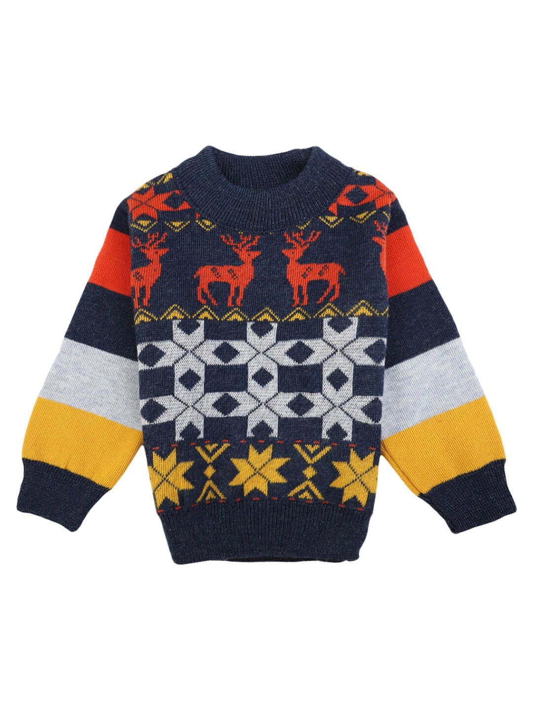 

V-Mart Boys Navy Blue Self Design Sweatshirt