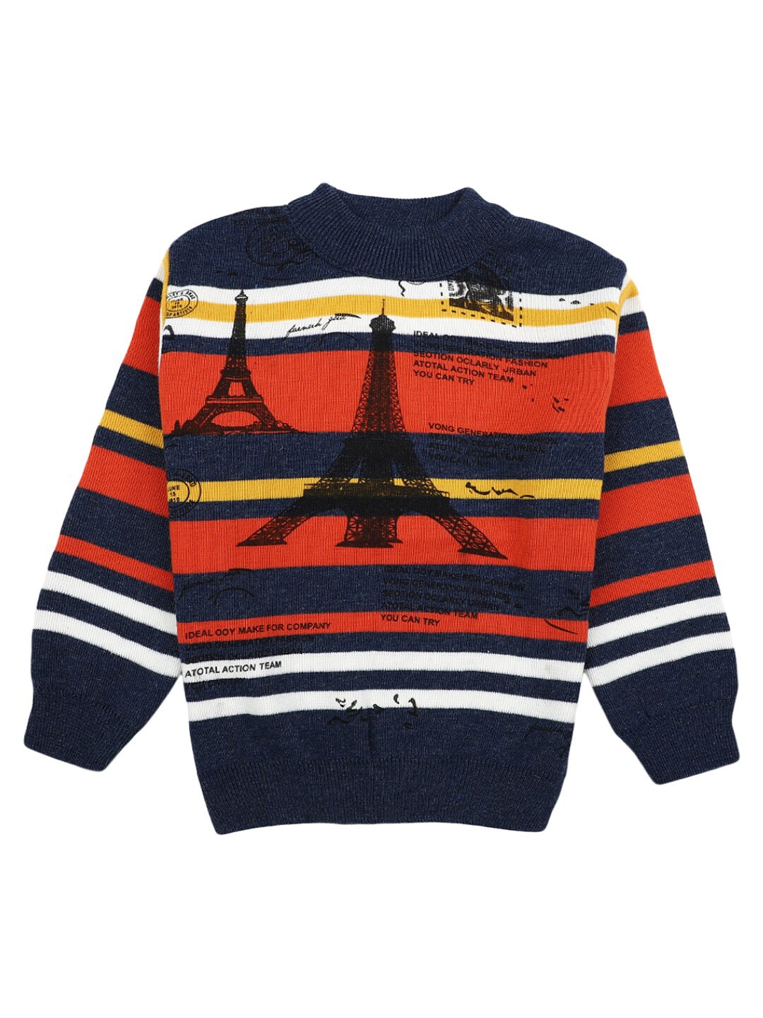 

V-Mart Boys Navy Blue Striped Sweatshirt