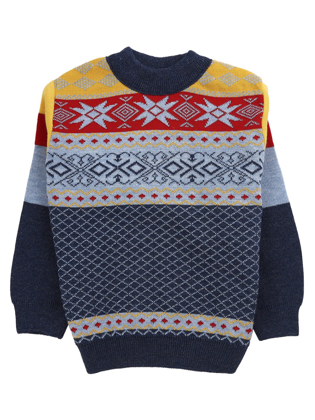 

V-Mart Boys Navy Blue Printed Acrylic Round Neck Pullover Sweatshirt
