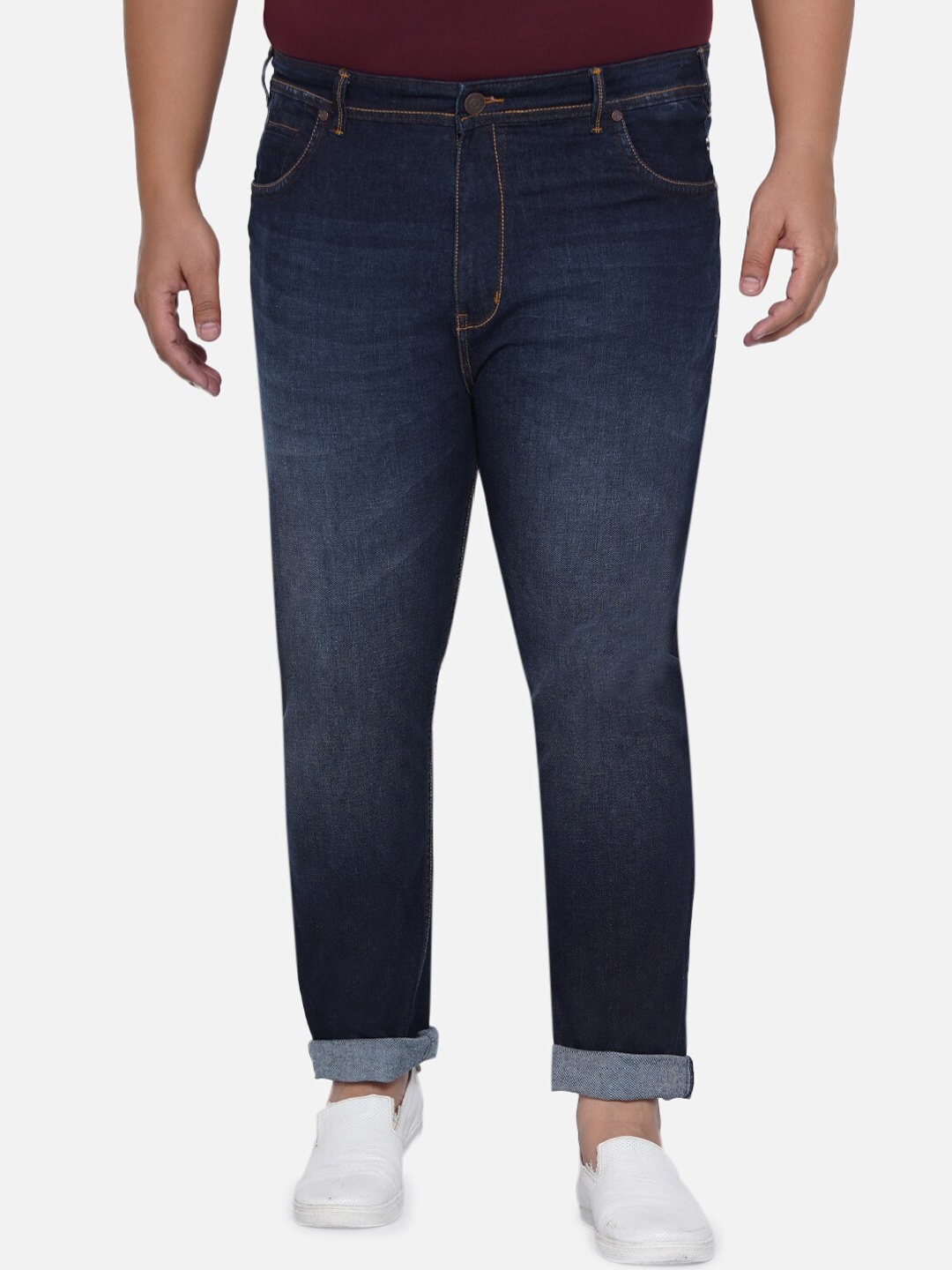

Men Blue Plus Size Light Fade Stretchable Jeans