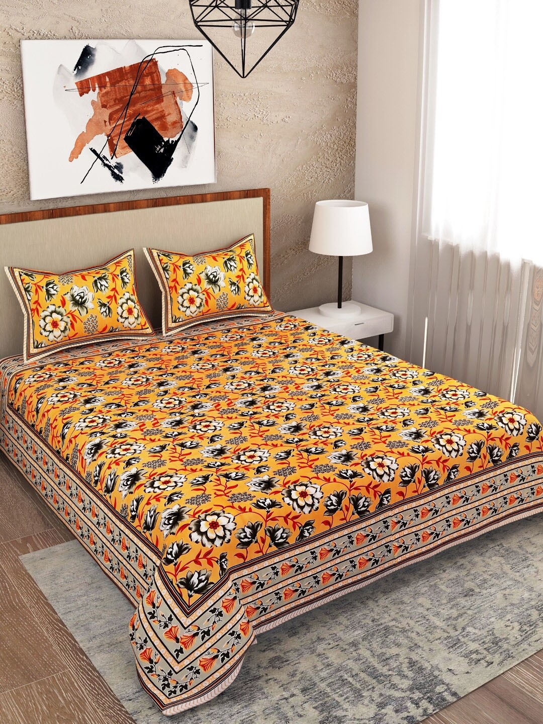 

Salona Bichona Unisex Yellow Bedsheet