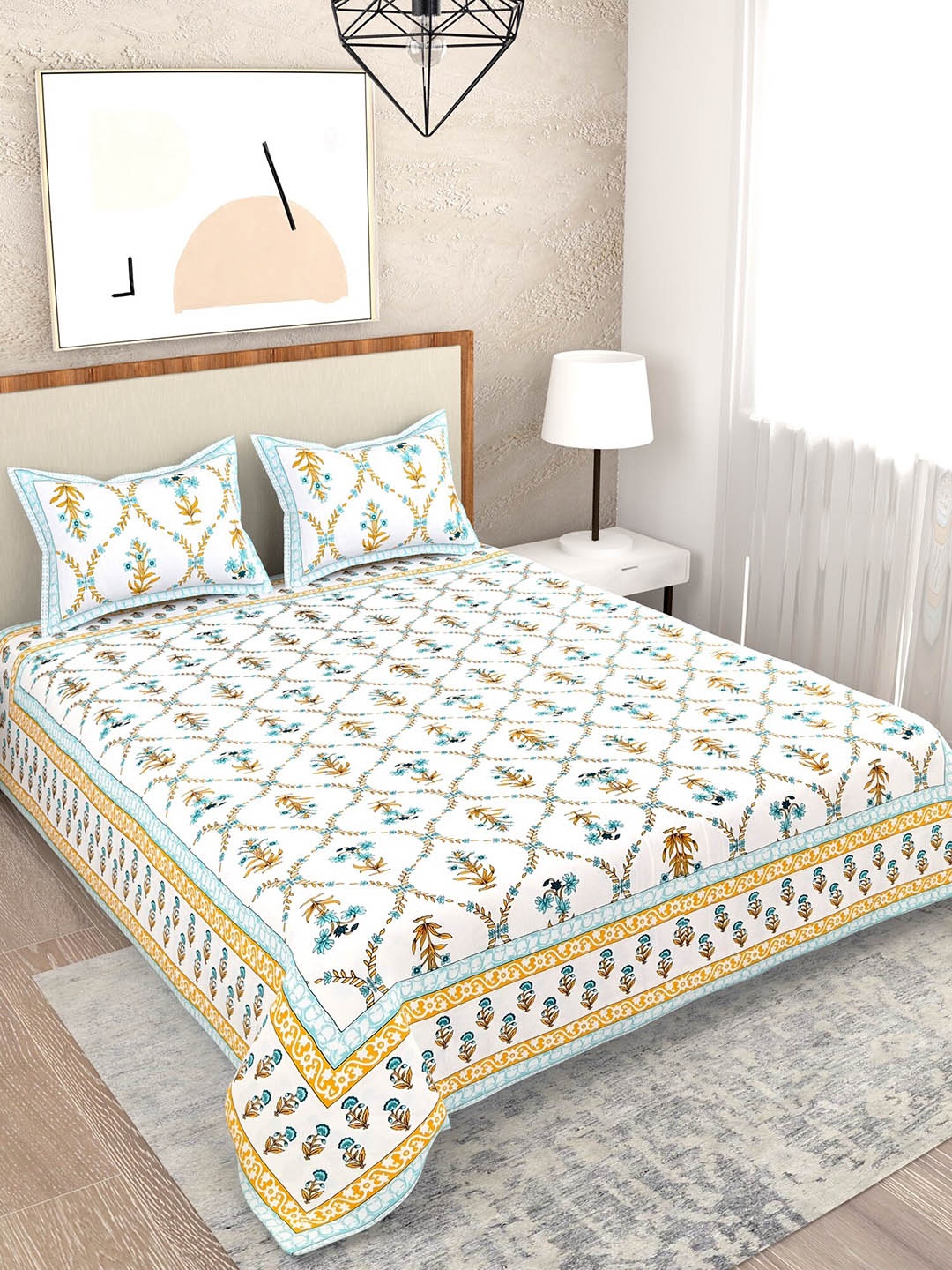 

Salona Bichona Unisex White Bedsheets