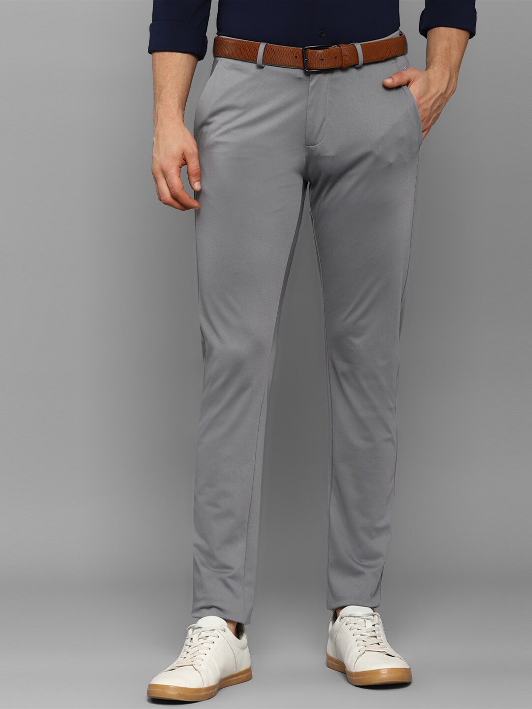 

Allen Solly Men Grey Slim Fit Trousers