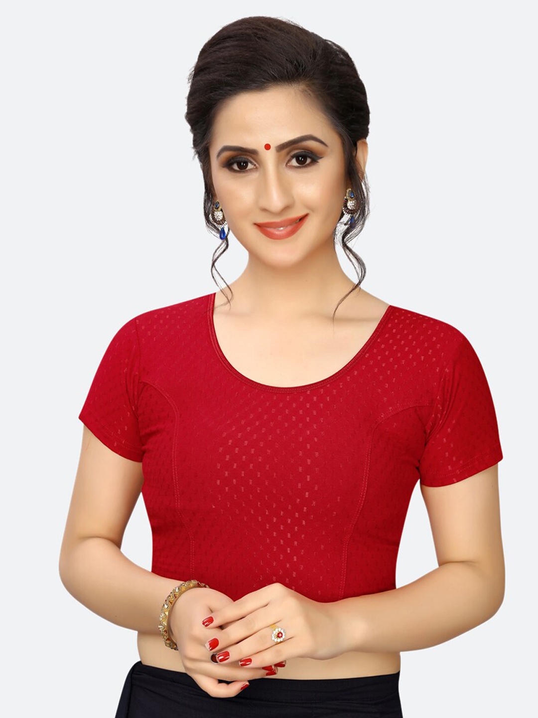 

SIRIL Women Red Woven Design Saree Blouse