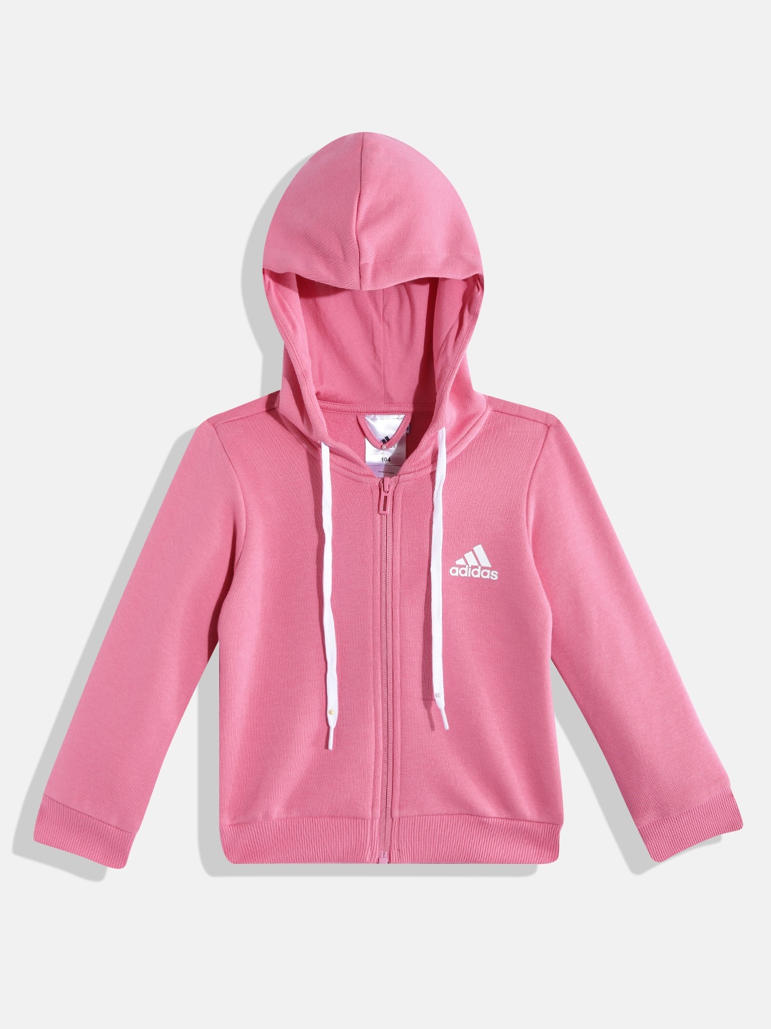 

ADIDAS Girls Pink Solid G FZ HD 104 Hood Sweatshirt