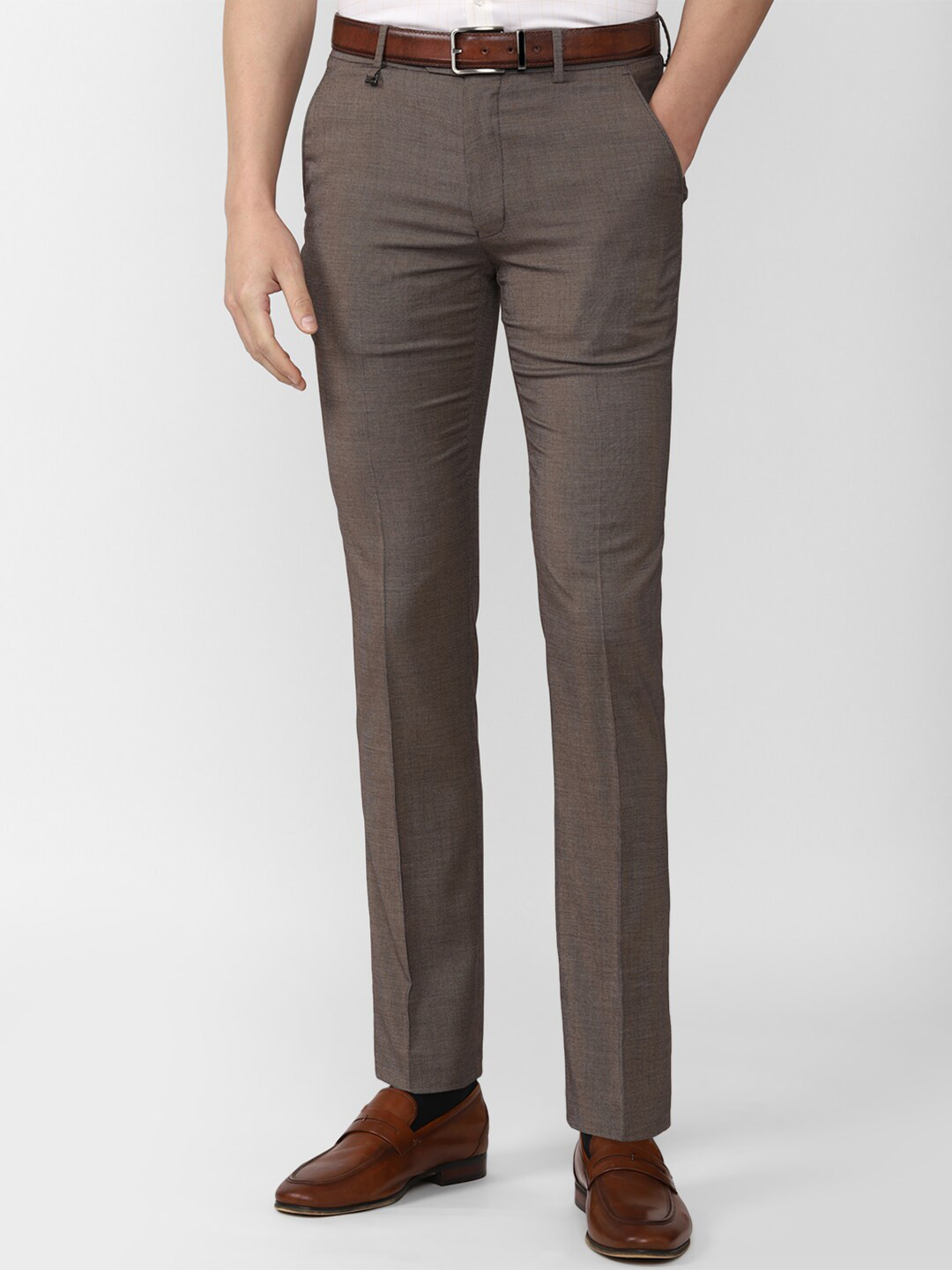 

Van Heusen Men Brown Slim Fit Trousers