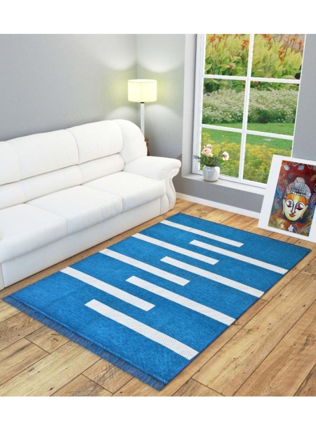 

Slushy Mushy Adults Blue Geometric Printed Modern Carpet