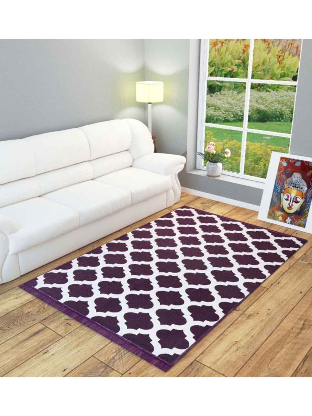

Slushy Mushy Burgundy & White Geometric Printed Carpets