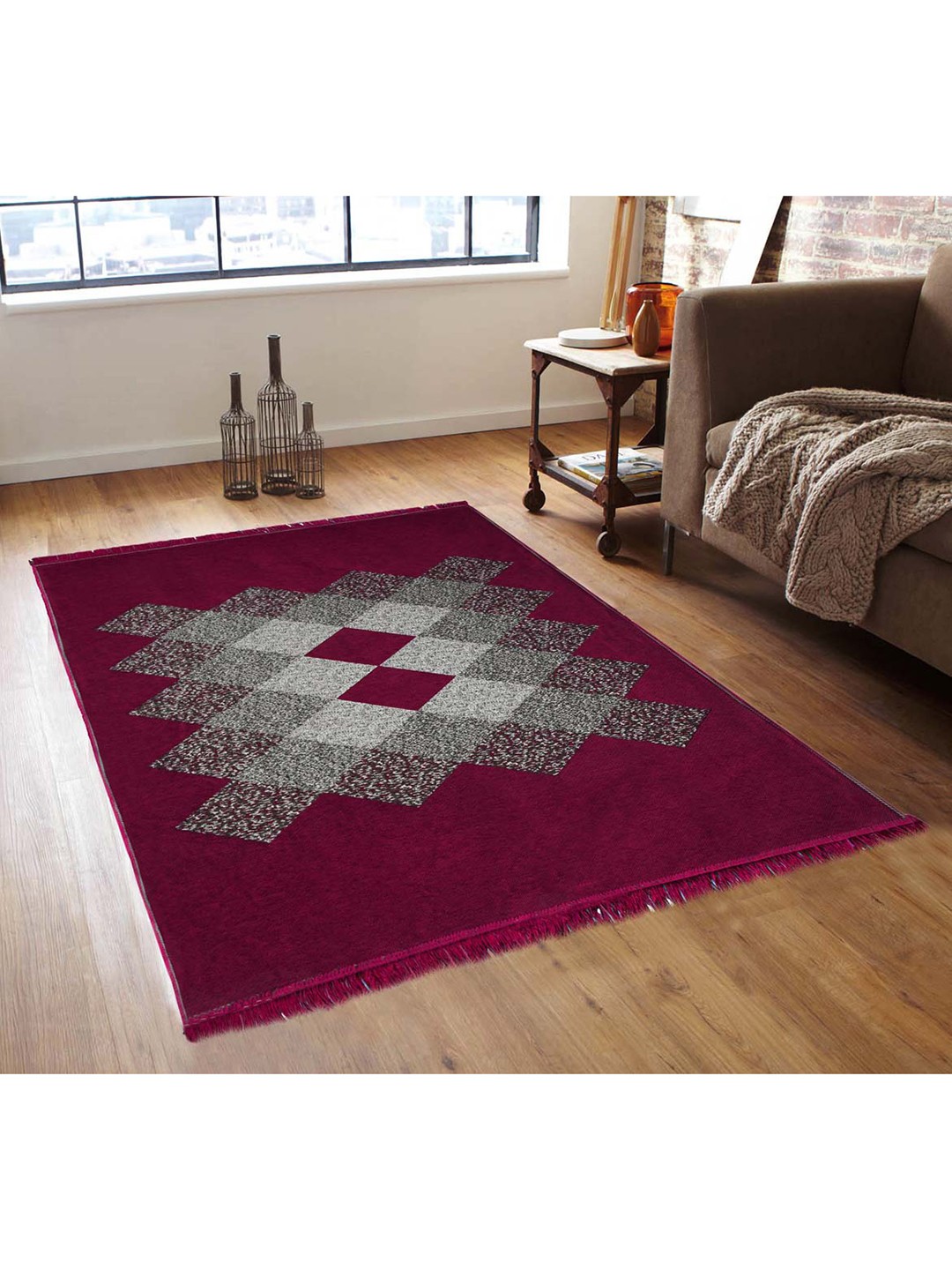 

Slushy Mushy Purple & Grey Printed Modern Carpets