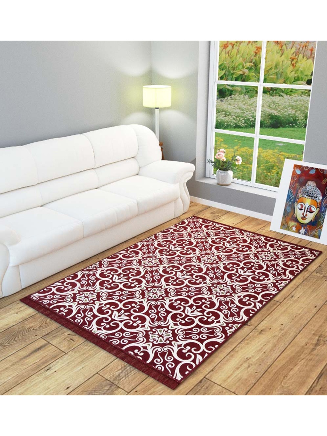 

Slushy Mushy Maroon Abstract Printed Modern Carpet
